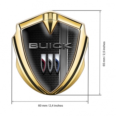 Buick Trunk Metal Emblem Badge Gold Carbon Base Sport Stripe