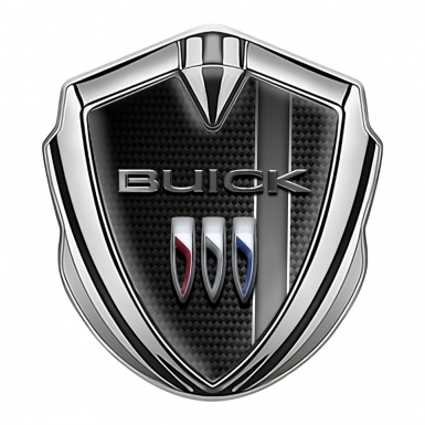 Buick Trunk Metal Emblem Badge Silver Carbon Base Sport Stripe