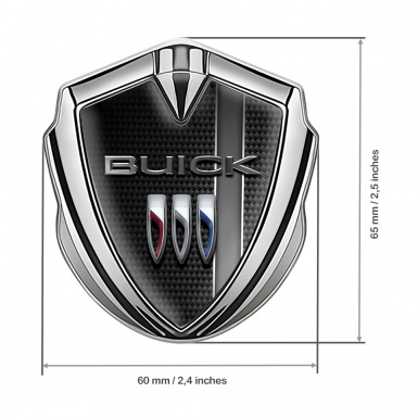Buick Trunk Metal Emblem Badge Silver Carbon Base Sport Stripe