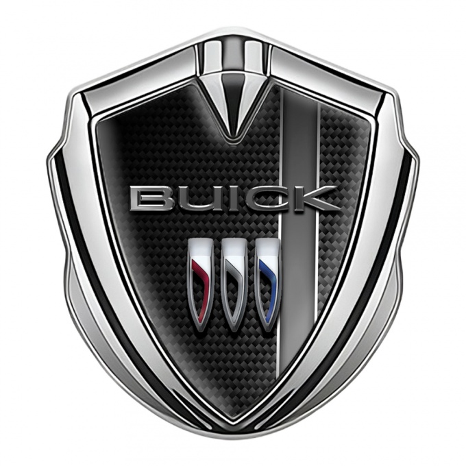 Buick Trunk Metal Emblem Badge Silver Carbon Base Sport Stripe