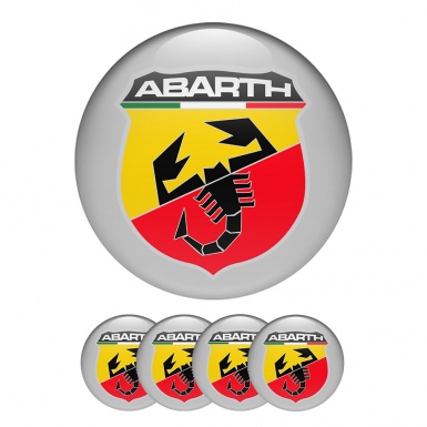 Fiat Abarth Sticker Wheel Center Hub Cap Classis Grey