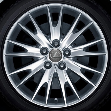 Lexus Silicone Stickers Center Hub 3D Silver Logo With Carbon 