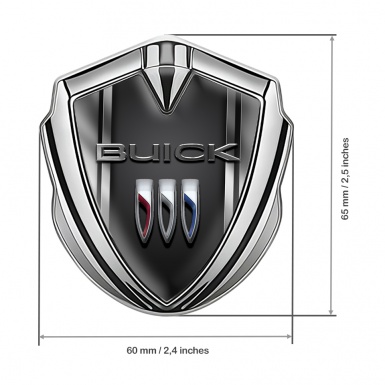 Buick 3D Car Metal Emblem Silver Black Base Gradient Edition