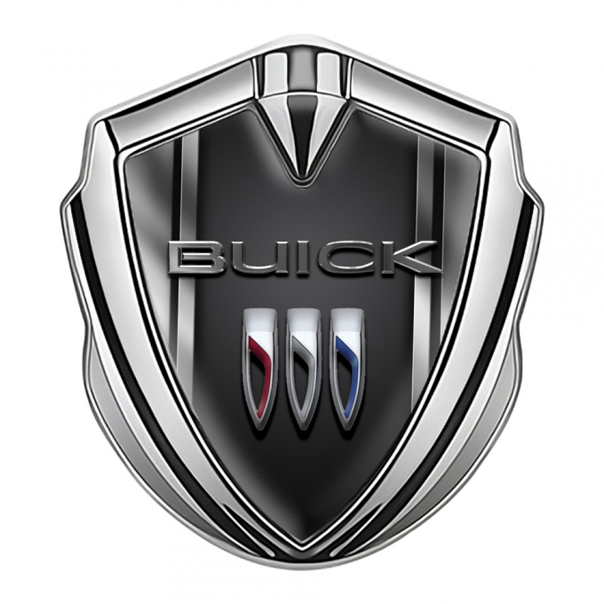 Buick 3D Car Metal Emblem Silver Black Base Gradient Edition