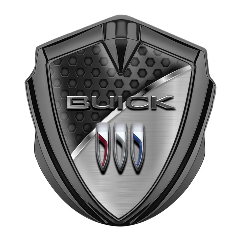 Buick Bodyside Emblem Graphite Hexagon Base Stylish Chrome Accent