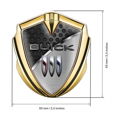 Buick Bodyside Emblem Gold Hexagon Base Stylish Chrome Accent