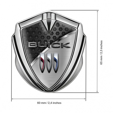 Buick Bodyside Emblem Silver Hexagon Base Stylish Chrome Accent