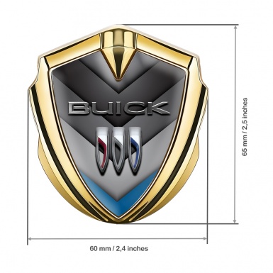 Buick Fender Metal Emblem Badge Gold V Shaped Red Panel