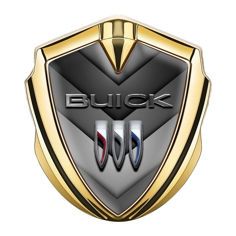 Buick Trunk Emblem Badge Gold V Shaped Grey Panel Edition
