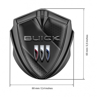 Buick Trunk Metal Emblem Graphite Hex Cross Plate Chrome Effect