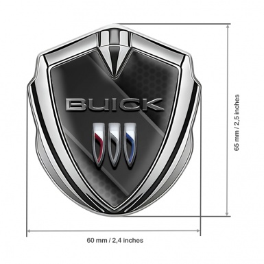 Buick Trunk Metal Emblem Silver Hex Cross Plate Chrome Effect