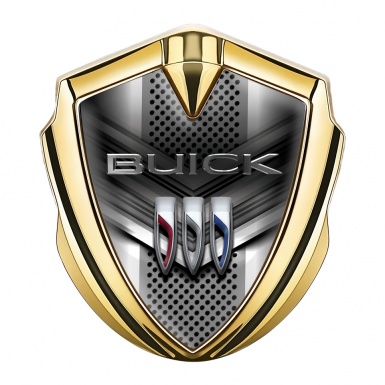 Buick 3D Car Metal Emblem Gold Metallic Mesh V Elements Design