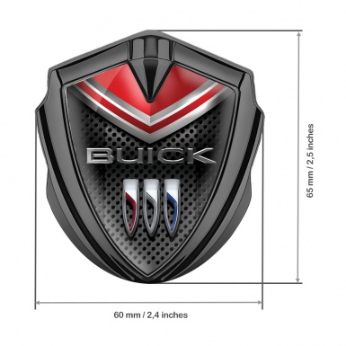 Buick Metal Emblem Badge Graphite Dark Grille Red Cap Elements
