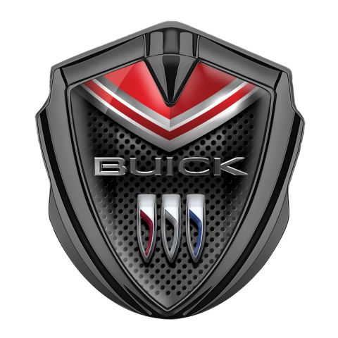Buick Metal Emblem Badge Graphite Dark Grille Red Cap Elements