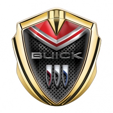 Buick Metal Emblem Badge Gold Dark Grille Red Cap Elements
