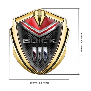 Buick Metal Emblem Badge Gold Dark Grille Red Cap Elements