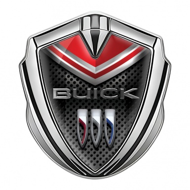 Buick Metal Emblem Badge Silver Dark Grille Red Cap Elements
