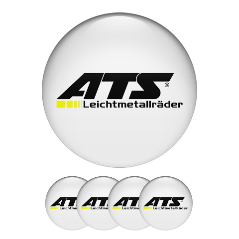 ATS Wheel Center Cap Domed Stickers Black Logo