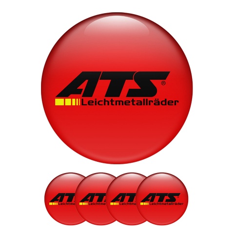 ATS Domed Stickers Wheel Center Cap Red Line