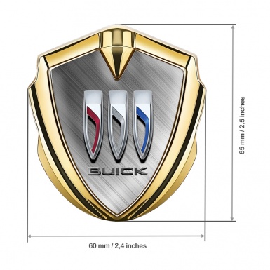Buick Trunk Metal Emblem Badge Gold Diagonal Mesh Big Logo