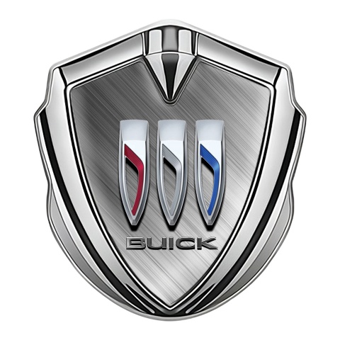 Buick Trunk Metal Emblem Badge Silver Diagonal Mesh Big Logo