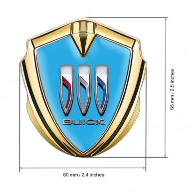 Buick Self Adhesive Bodyside Emblem Gold Blue Base Big Logo