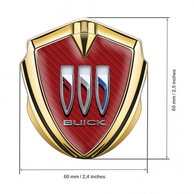 Buick Trunk Emblem Badge Gold Red Carbon Base Big Logo