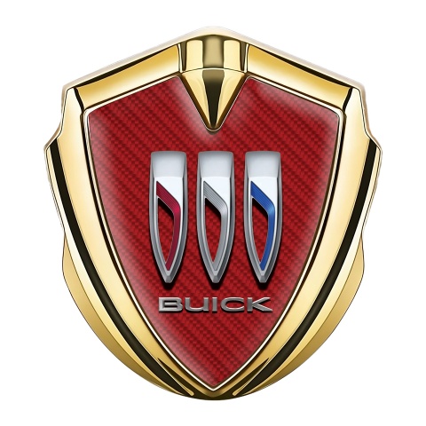 Buick Trunk Emblem Badge Gold Red Carbon Base Big Logo