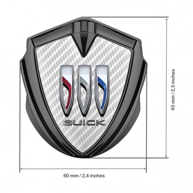 Buick Trunk Metal Emblem Badge Graphite White Carbon Base Big Logo