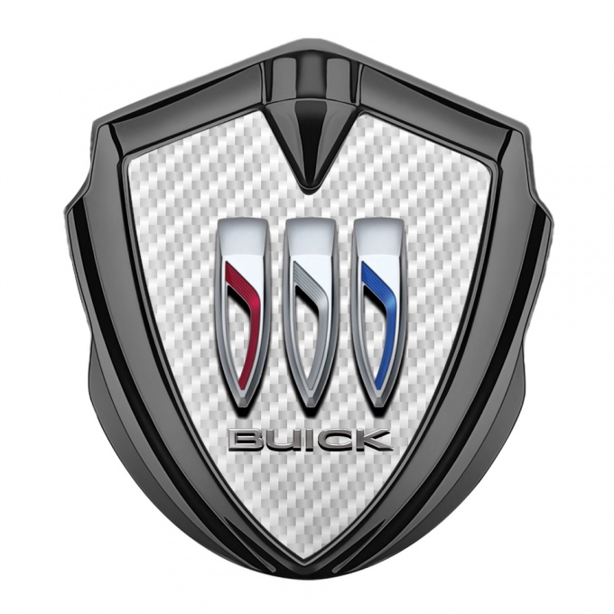 Buick Trunk Metal Emblem Badge Graphite White Carbon Base Big Logo