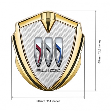Buick Trunk Metal Emblem Badge Gold White Carbon Base Big Logo