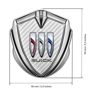 Buick Trunk Metal Emblem Badge Silver White Carbon Base Big Logo