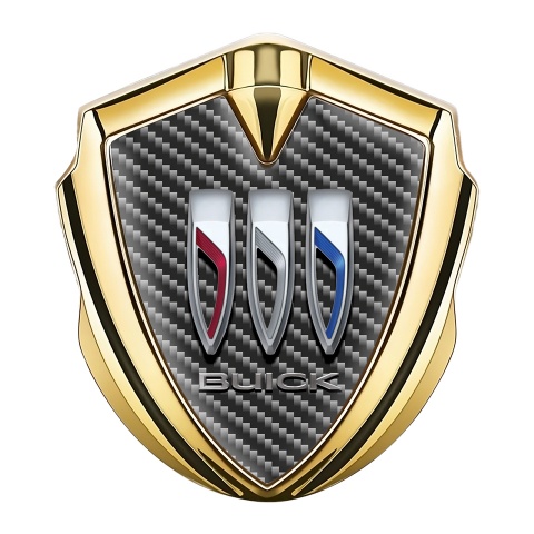 Buick Trunk Emblem Badge Gold Light Carbon Base Big Logo