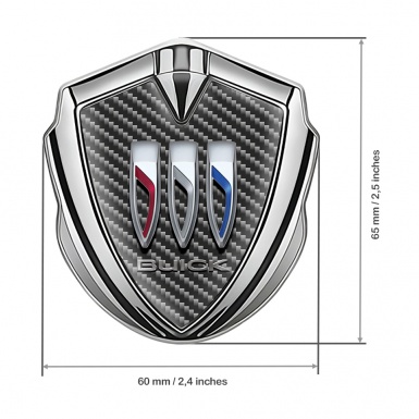 Buick Trunk Emblem Badge Silver Light Carbon Base Big Logo