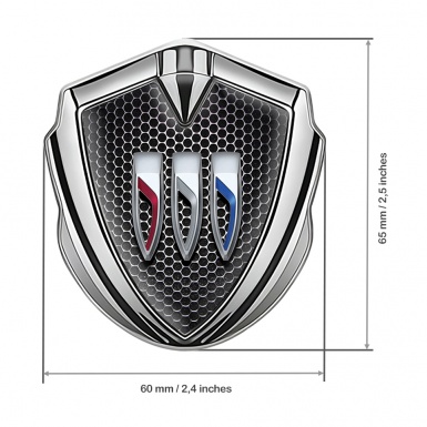 Buick Tuning Emblem Self Adhesive Silver Dark Hex Shields Logo