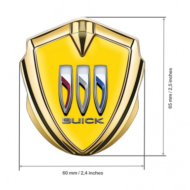 Buick Trunk Metal Emblem Badge Gold Yellow Dome Color Shields