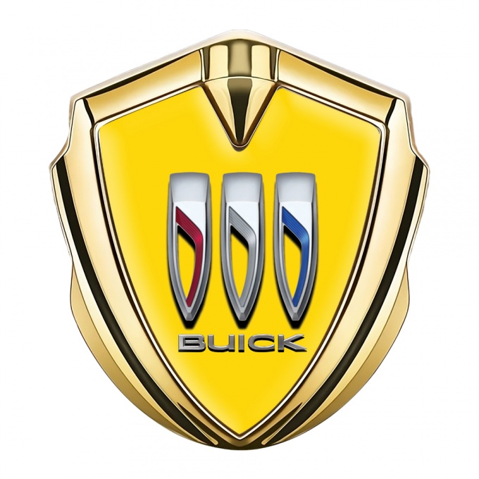 Buick Trunk Metal Emblem Badge Gold Yellow Dome Color Shields