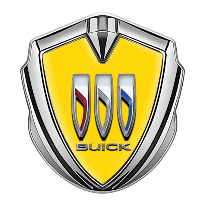 Buick Trunk Metal Emblem Badge Silver Yellow Dome Color Shields