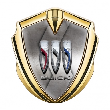 Buick Bodyside Emblem Gold Metallic Curve 3D Shields Edition