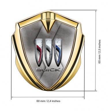 Buick Bodyside Emblem Gold Metallic Curve 3D Shields Edition