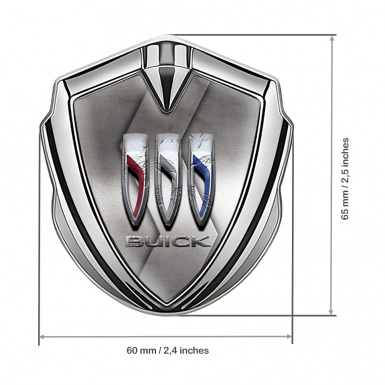 Buick Bodyside Emblem Silver Metallic Curve 3D Shields Edition