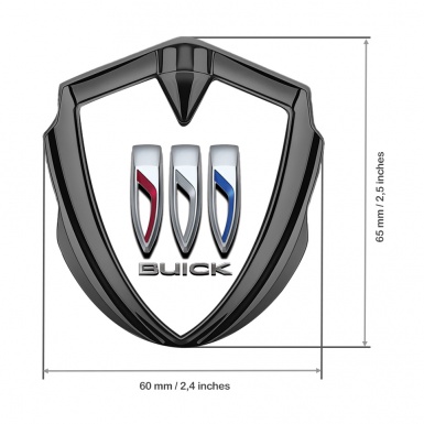 Buick Fender Metal Emblem Badge Graphite White Dome Color Shields