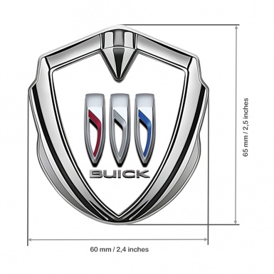 Buick Fender Metal Emblem Badge Silver White Dome Color Shields