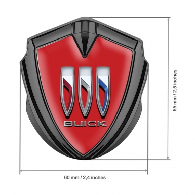 Buick Trunk Emblem Badge Graphite Red Dome Tricolor Edition