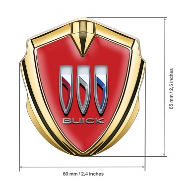 Buick Trunk Emblem Badge Gold Red Dome Tricolor Edition
