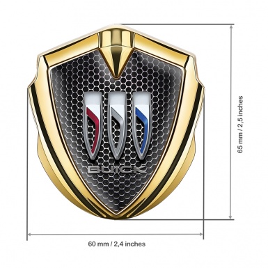Buick Bodyside Emblem Gold Dark Hexagon Tricolor Edition