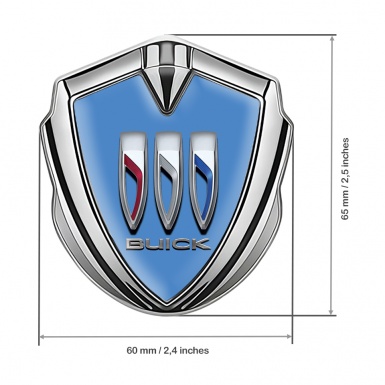 Buick Metal Emblem Self Adhesive Silver Blue Dome Tricolor Logo
