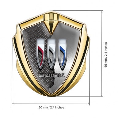 Buick Tuning Emblem Self Adhesive Gold Half Cut Tricolor Logo