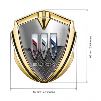 Buick Trunk Metal Emblem Badge Gold Half Torn Tricolor Edition