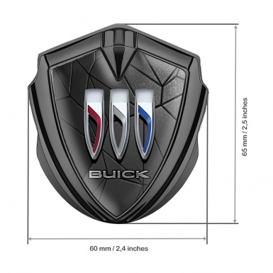 Buick Trunk Metal Emblem Graphite Dark Mosaic Tricolor Logo Design
